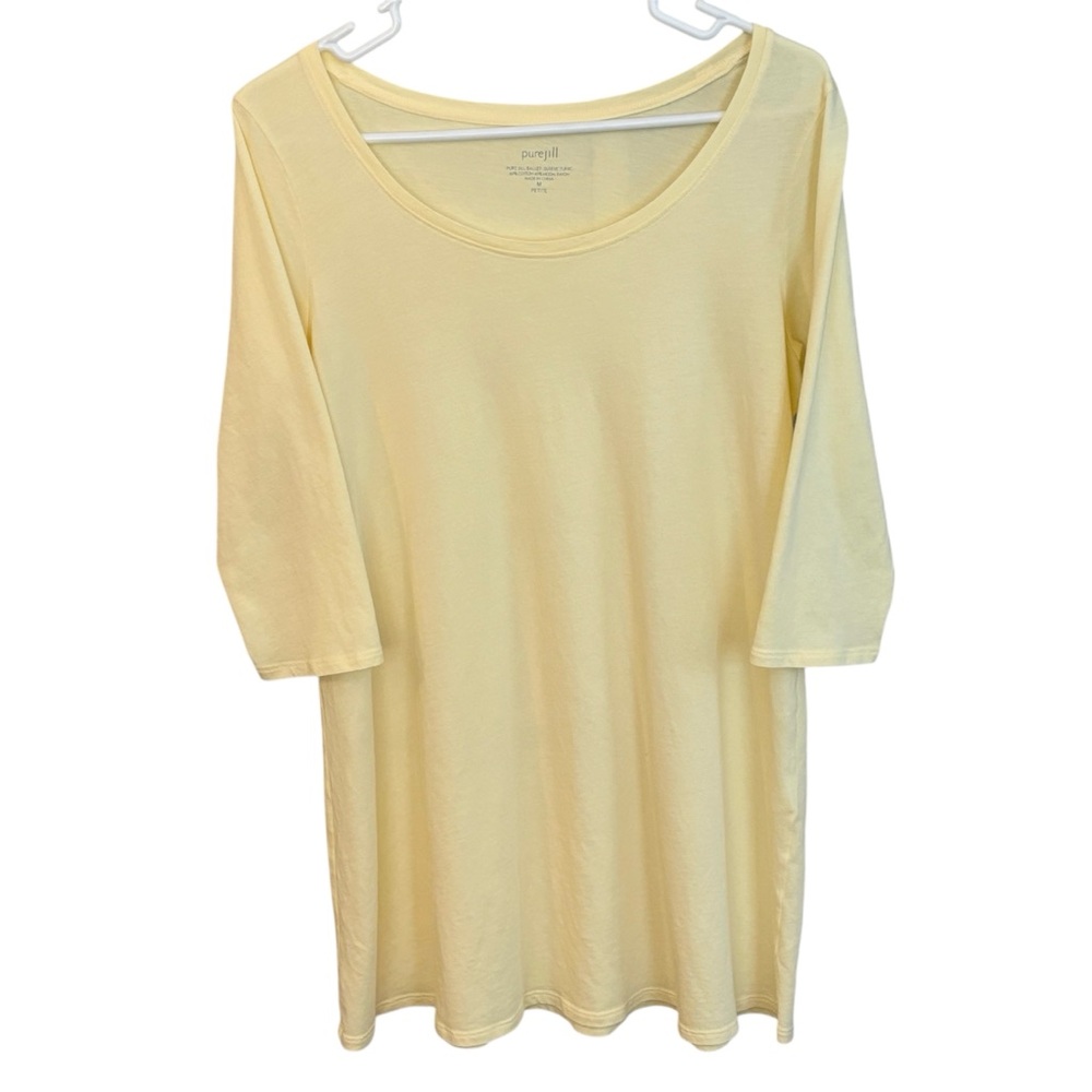 J. JILL Pure Jill Ballet Sleeve Tunic Yellow Women’s Size Medium Petite